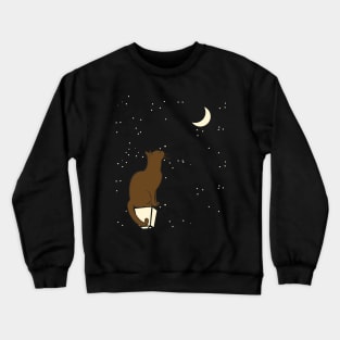 Cat Looking At Moon Crewneck Sweatshirt